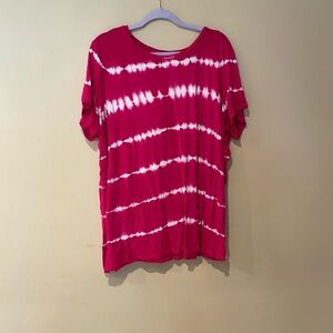 Pink tie die top